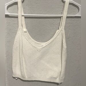 Gilly Hicks White Cropped Tank Top